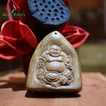 Mặt dây chuyền trầm hương dầu già Phật Di Lạc An Nhiên MD04