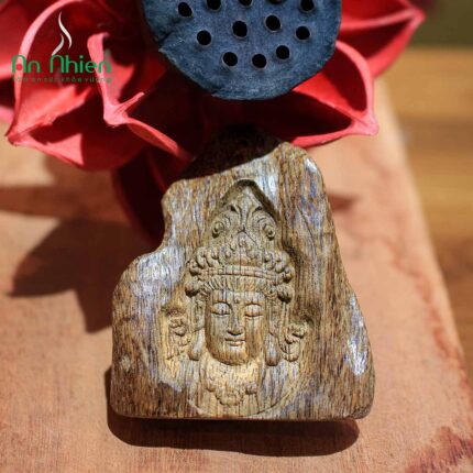 Mặt dây chuyền trầm hương dầu già Phật Quang Âm MDQA08